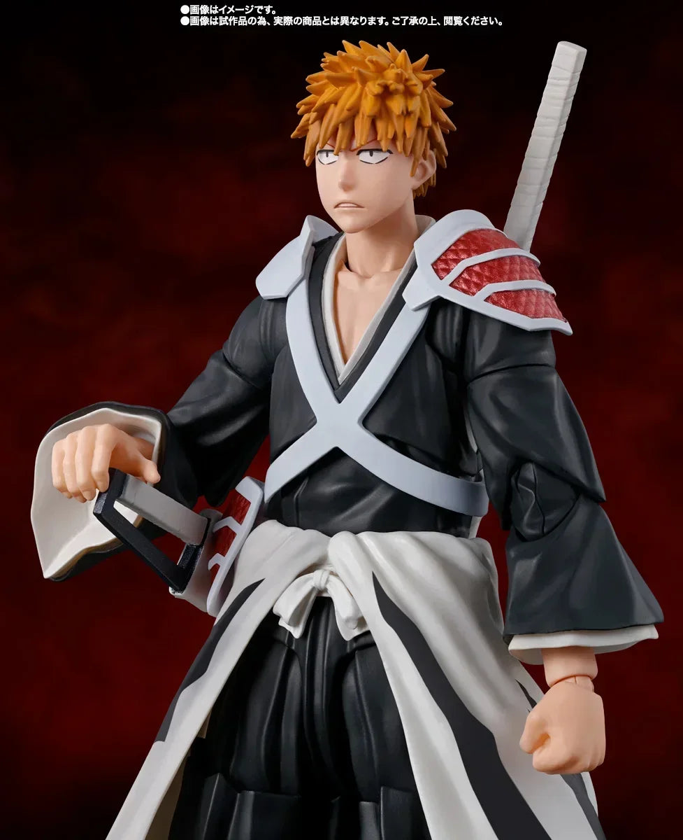 10 Original Anime Bleach S.H.Figuarts ICHIGO KUROSAKI -DUALZANGETSU PVC Action Figure Toys for Children SHF Doll Collector 15.5cm