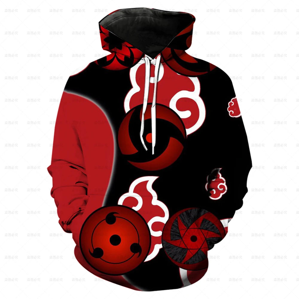 Naruto 2024 New Trendy 3D Printing Anime Peripheral Hooded Sweatshirt Hoodie For Men, Women And Children Adult Size Large Size