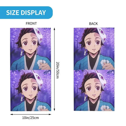 Demon Slayer Kimetsu No Yaiba Bandana Neck Gaiter Windproof Face Scarf Cover Women Men Nezuko Kamado Headband Tube Balaclava