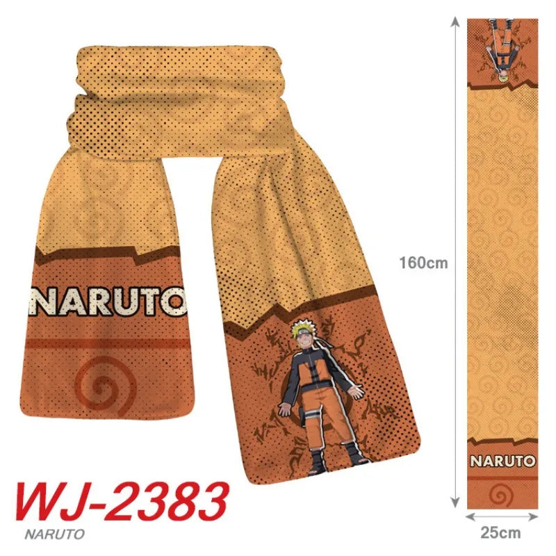 160x25cm Anime Naruto Cute Scarf Cartoon Naruto Sasuke Winter Boys Girls Warm Polar Fleece Scarf for Children Christmas Toy Gift