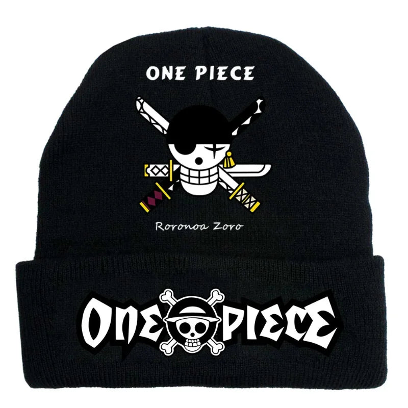 New Cartoon ONE PIECE Knitted Hat Anime Luffy Unisex Beanies Warm Hat Ski Skullies Cap Bonnet Embroidery Knitted Knitted Gift