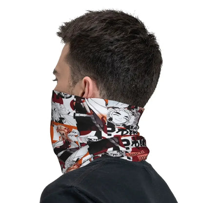 Demon Slayer Kimetsu No Yaiba Bandana Neck Gaiter Windproof Face Scarf Cover Women Men Nezuko Kamado Headband Tube Balaclava