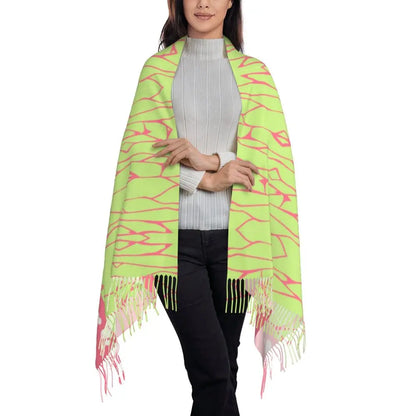 Demon Slayer Zenitsu's Pattern Scarf for Womens Winter Fall Pashmina Shawls and Wrap Long Large Shawl Scarf for Daily Wear