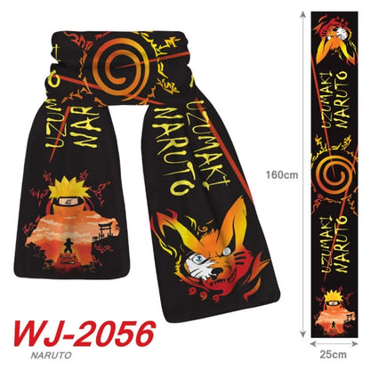 160x25cm Anime Naruto Cute Scarf Cartoon Naruto Sasuke Winter Boys Girls Warm Polar Fleece Scarf for Children Christmas Toy Gift