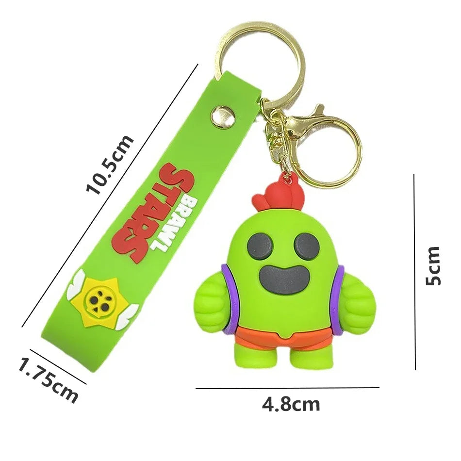 Creative Wilderness Chaos Anime General Cartoon Keychain Cute Brawl Keychain Backpack Pendant Doll Stars Car Pendant Toy Gift