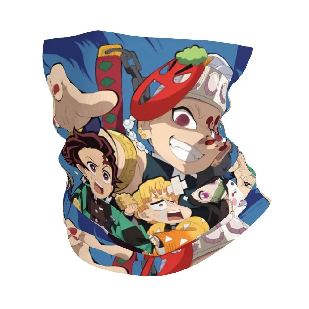 Demon Slayer Anime Neck Gaiter Face Scarf Cover Neck Gaiter Men Women Bandana Scarf Thin Summer