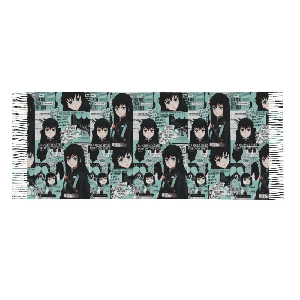 Custom Print Demon Slayer Shinobu Kocho Cosplay Scarf Men Women Winter Fall Warm Scarves Anime Kimetsu No Yaiba Shawls Wraps