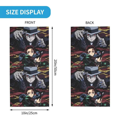 Demon Slayer Kimetsu No Yaiba Bandana Neck Gaiter Windproof Face Scarf Cover Women Men Nezuko Kamado Headband Tube Balaclava