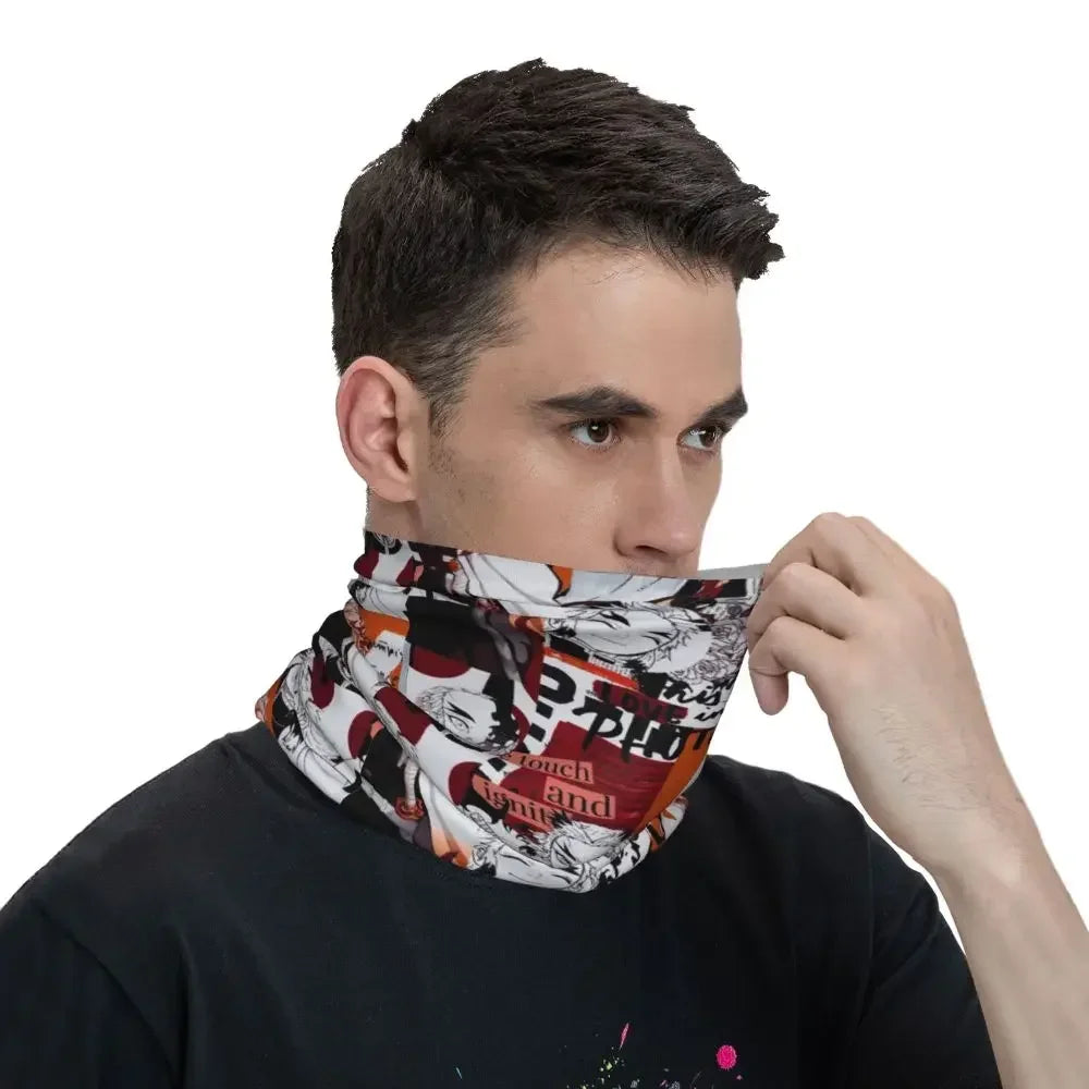 Demon Slayer Kimetsu No Yaiba Bandana Neck Gaiter Windproof Face Scarf Cover Women Men Nezuko Kamado Headband Tube Balaclava