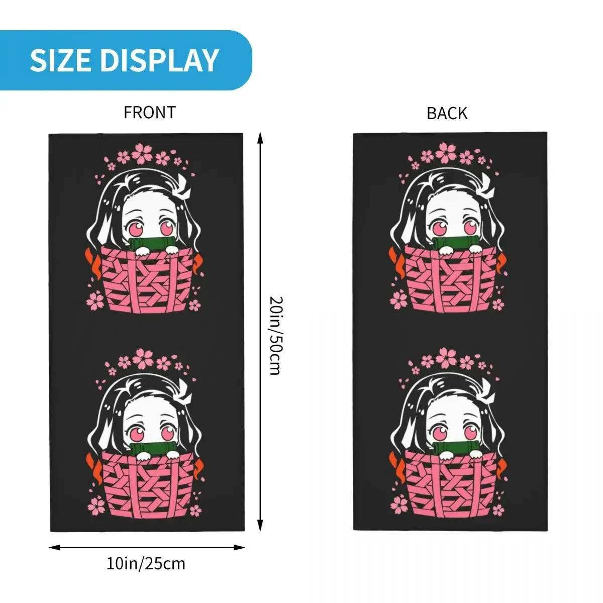 Demon Slayer Kimetsu No Yaiba Bandana Neck Gaiter Windproof Face Scarf Cover Women Men Nezuko Kamado Headband Tube Balaclava