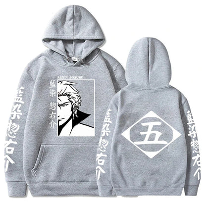 Anime Bleach Hoodies Men Aizen Sosuke Cosplay costume Long Sleeve Pullovers Autumn Winter Women Boy Clothing