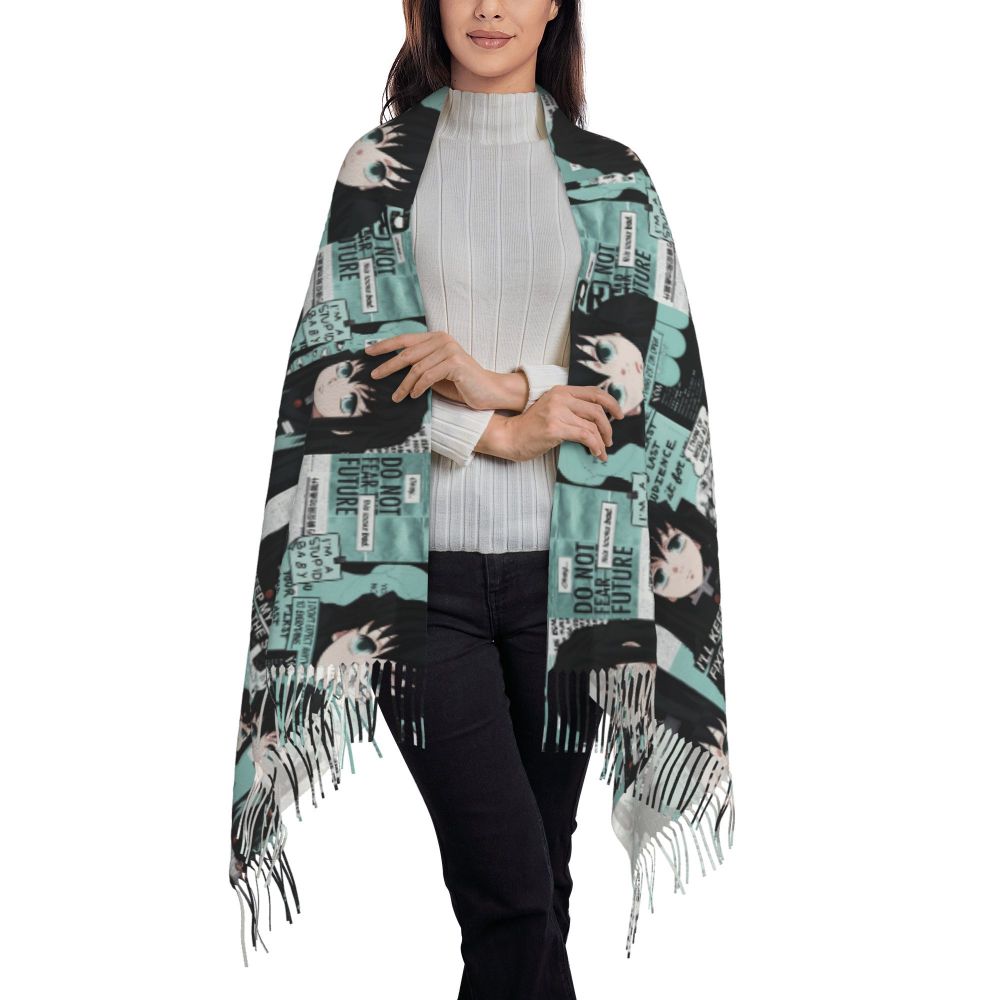 Custom Print Demon Slayer Shinobu Kocho Cosplay Scarf Men Women Winter Fall Warm Scarves Anime Kimetsu No Yaiba Shawls Wraps