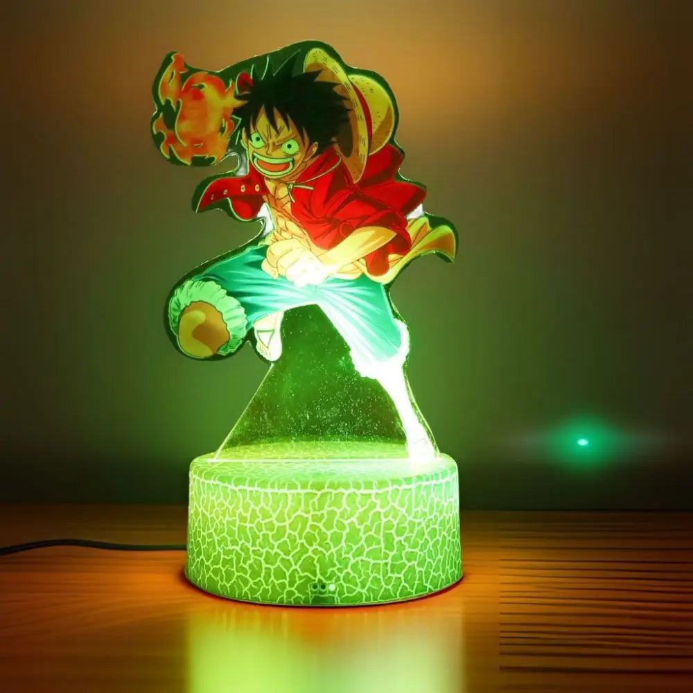 Actions Figure One Piece Luffy Zoro Anime Figures 3D Lamp PVC Action Collection Model Toys LED Night Light Kid Christmas Gift