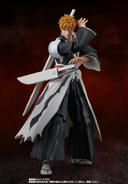 10 Original Anime Bleach S.H.Figuarts ICHIGO KUROSAKI -DUALZANGETSU PVC Action Figure Toys for Children SHF Doll Collector 15.5cm