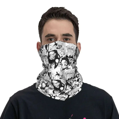 Demon Slayer Kimetsu No Yaiba Bandana Neck Gaiter Windproof Face Scarf Cover Women Men Nezuko Kamado Headband Tube Balaclava