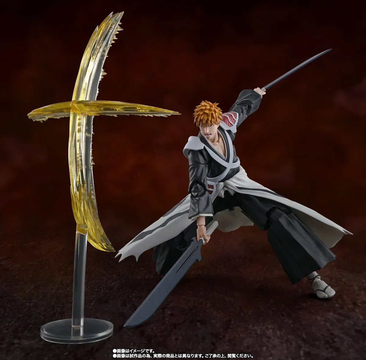 10 Original Anime Bleach S.H.Figuarts ICHIGO KUROSAKI -DUALZANGETSU PVC Action Figure Toys for Children SHF Doll Collector 15.5cm