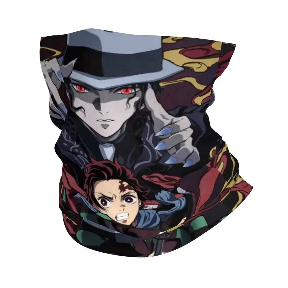 Demon Slayer Kimetsu No Yaiba Bandana Neck Gaiter Windproof Face Scarf Cover Women Men Nezuko Kamado Headband Tube Balaclava