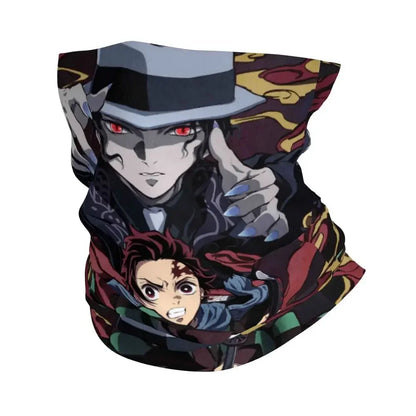 Demon Slayer Kimetsu No Yaiba Bandana Neck Gaiter Windproof Face Scarf Cover Women Men Nezuko Kamado Headband Tube Balaclava