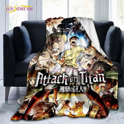 Attack on Titan Blanket Cover Anime Blankets for Beds Sofas Soft Carpet Warm Bed Sheet Bedspread Bedding Queen Size Room Decor