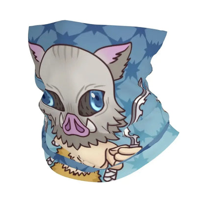 Demon Slayer Kimetsu No Yaiba Bandana Neck Gaiter Windproof Face Scarf Cover Women Men Nezuko Kamado Headband Tube Balaclava